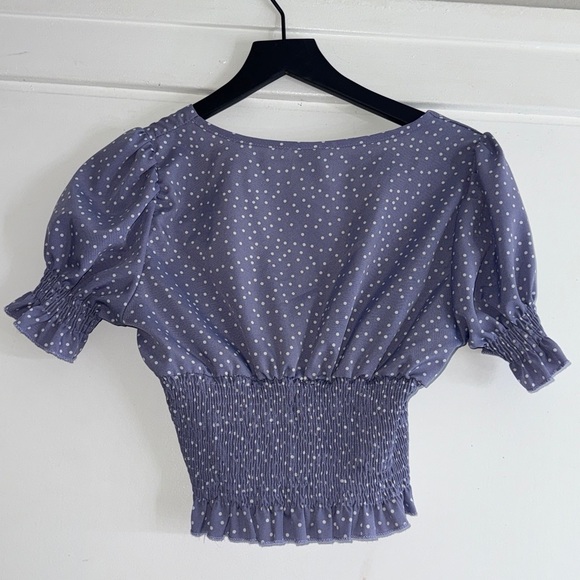2/$15 SHEIN Polka Dot Smocked Top - Picture 3 of 3